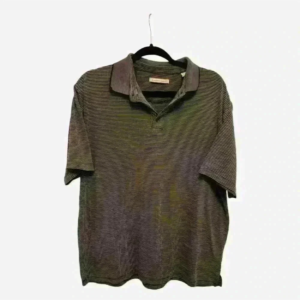Jamaica Jaxx Men's XL Black Pinstripe Short Sleeve Polo Shirt